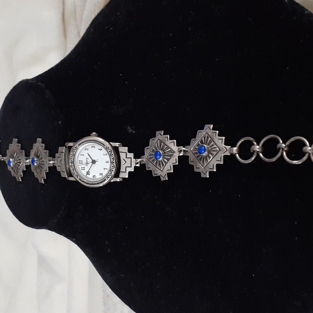 Sterling Silver Lapis Legacy Adjustable Watch 925 - image 1